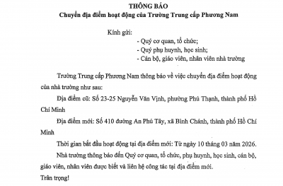 Th&ocirc;ng b&aacute;o chuyển địa điểm hoạt động (B&igrave;nh Ch&aacute;nh)